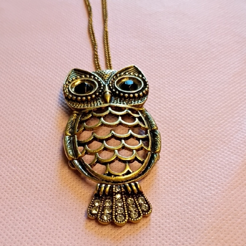 Chic Gold Owl Pendant Necklace